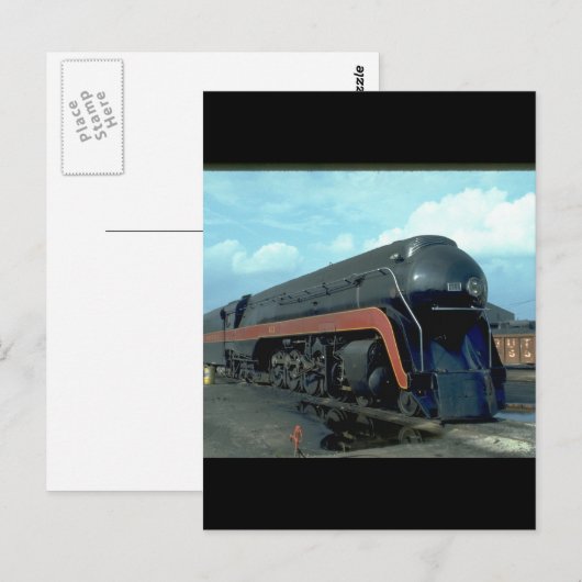 N&W 4-8-4 #611. (train;sky;clouds;track;)_Trains ポストカード (正面/裏面)