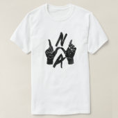 N.W.A Hand Sign Dark Illustration Tシャツ (デザイン正面)