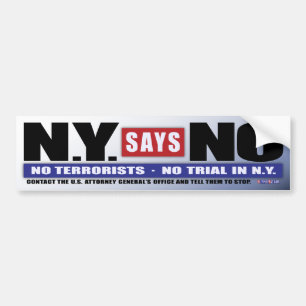 N.Y. 断ります(バンパーステッカー) バンパーステッカー