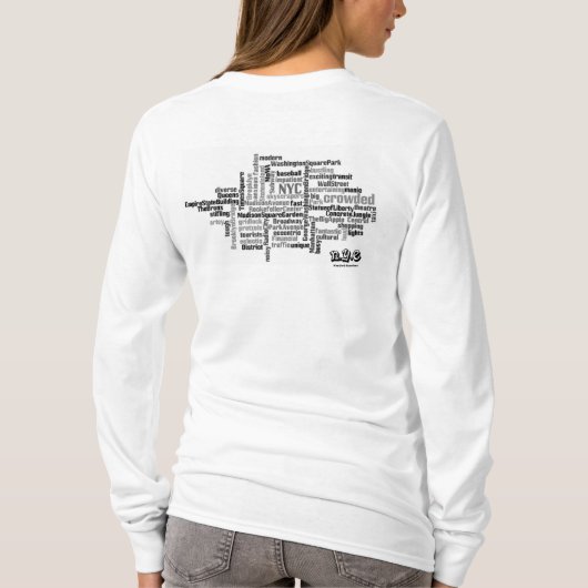 N.Y.Eの一突き単語 Tシャツ (裏面)