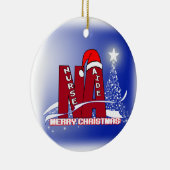 NAのクリスマスのオーナメントのサンタのナースの補佐官 セラミックオーナメント (右)