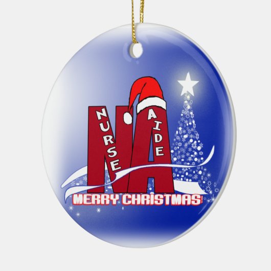 NAのクリスマスのオーナメントのサンタのナースの補佐官 セラミックオーナメント (左)