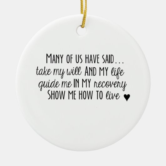 NA第3のステップ祈りの言葉のオーナメント セラミックオーナメント (正面)