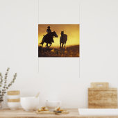 NA，アメリカ，オレゴン，セネカ，ポンデローザランチ，カウボーイ3 ポスター (キッチン)