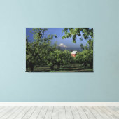 NA，アメリカ，オレゴン，フッド川の近くフッド山 キャンバスプリント (インサイチュ (ウッドフロア))