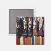 NA，アメリカ，ニューメキシコ，サンタフェ。カウボーイブーツ マグネット (正面/裏面)