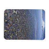 NA，アメリカ，モンタナ，氷河のNP岩の湖 マグネット (横)