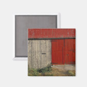 NA、カナダ、ニューブランズウィック、シェポディ。赤い納屋 マグネット (正面/裏面)