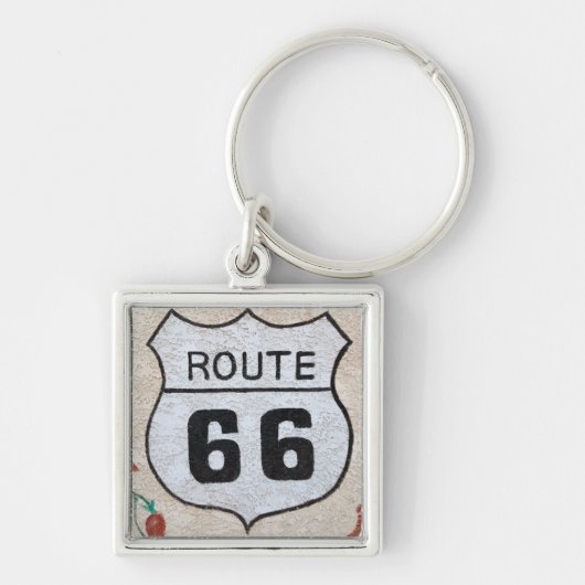 NA、米国、アリゾナのHolbrookのルート66の道路標識 キーホルダー (正面)
