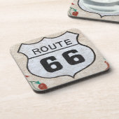 NA、米国、アリゾナのHolbrookのルート66の道路標識 コースター (左側)