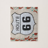 NA、米国、アリゾナのHolbrookのルート66の道路標識 ジグソーパズル (縦)