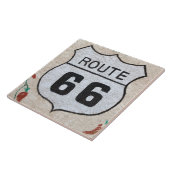 NA、米国、アリゾナのHolbrookのルート66の道路標識 タイル (側面)