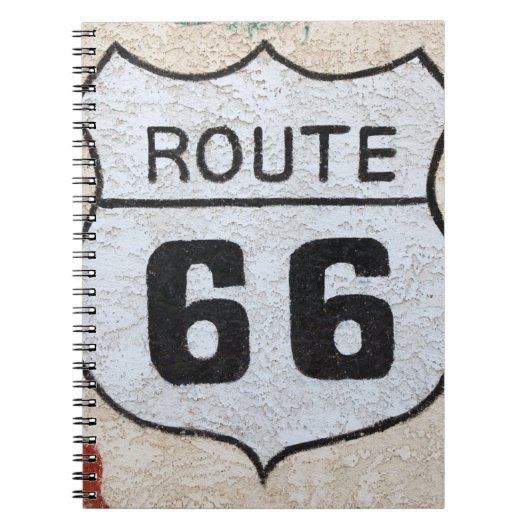 NA、米国、アリゾナのHolbrookのルート66の道路標識 ノートブック (正面)