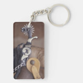 NA、米国、テキサス州、ラボックのカウボーイ・ブーツおよび拍車 キーホルダー (裏面)