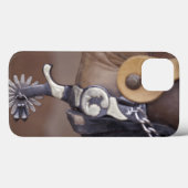 NA、米国、テキサス州、ラボックのカウボーイ・ブーツおよび拍車 Case-Mate iPhoneケース (裏面 (横))