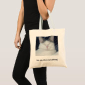 Na ma滞在猫は….考えるものを言います トートバッグ (正面(商品))