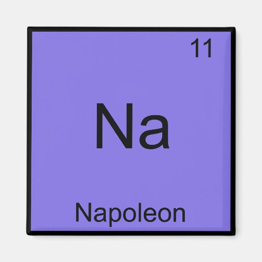 Na - Napoleon Chemistryおもしろい Elementシンボルティー マグネット (正面)