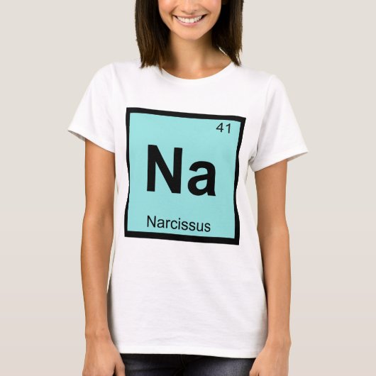 Na - Narcisusギリシャ化学周期表 Tシャツ (正面)