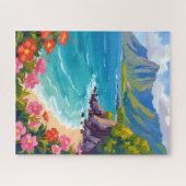 Na Pali Coast Kauai Hawaii Coastline Painting ジグソーパズル (横)