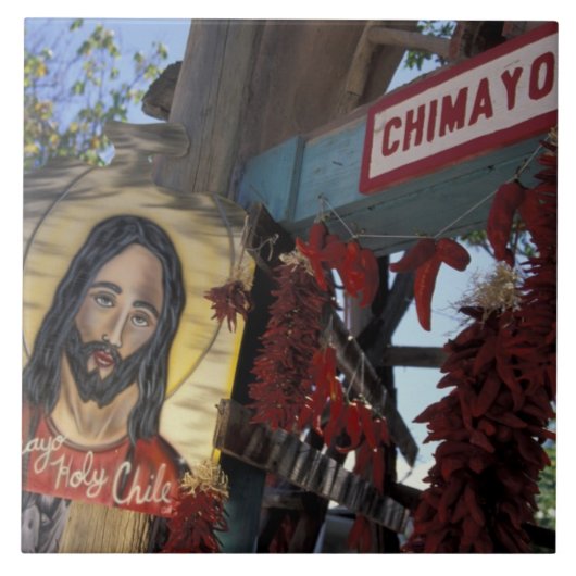 NA、USA、ニューメキシコ、サンタフェ。 タイル (正面)