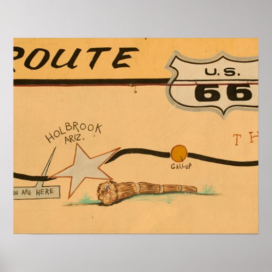 NA, USA, Arizona, Holbrook Route 66 road mural ポスター (正面)