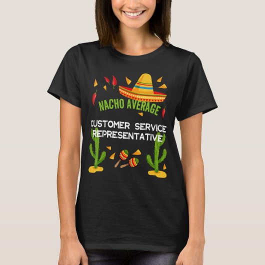 Naacho平均顧客サービス担当者 Tシャツ (正面)
