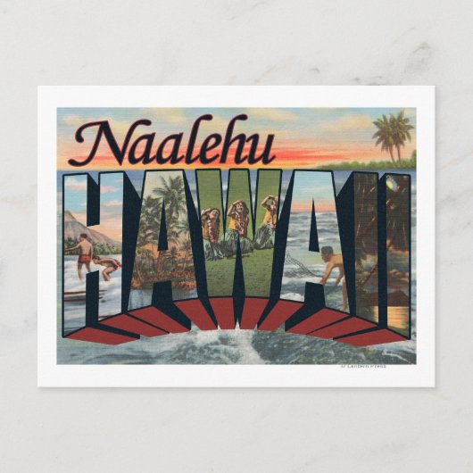 Naalehu, Hawaii – ラージレターシーン ポストカード (正面)