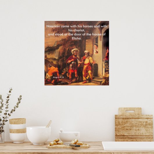 Naaman Healed by Elisha – ポスター (キッチン)