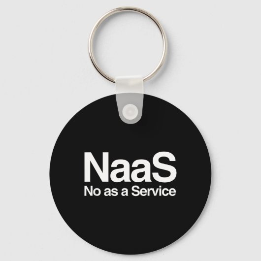 Naas As A Service 冗談 コンピュータ・オタク サタイア キーホルダー (正面)