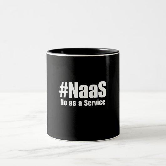 NAAS No As A Service Ammous Sarkastik おもしろい Tech ツートーンマグカップ (中央)