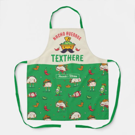 Nachoおもしろい平均メキシコ食パーソナライズされた品 エプロン (正面)