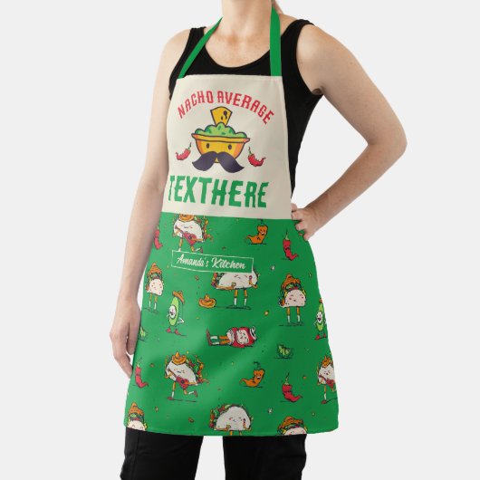 Nachoおもしろい平均メキシコ食パーソナライズされた品 エプロン (インサイチュ)
