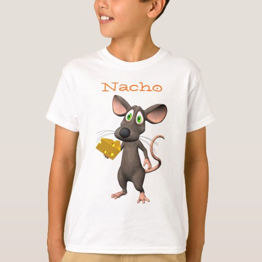 Nachoのチーズ漫画のマウスのTシャツ Tシャツ (正面)