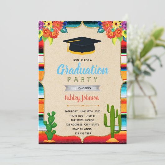 Nachoの卒業のテーマのパーティの招待状 招待状 (スタンド正面)