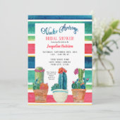 Nachoの平均ブライダルシャワーの花の砂漠のサボテン 招待状 (スタンド正面)