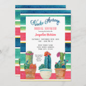 Nachoの平均ブライダルシャワーの花の砂漠のサボテン 招待状 (正面/裏面)