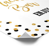 NACHOバー卒業パーティサインブラック金ゴールドグリッター ポスター (角)