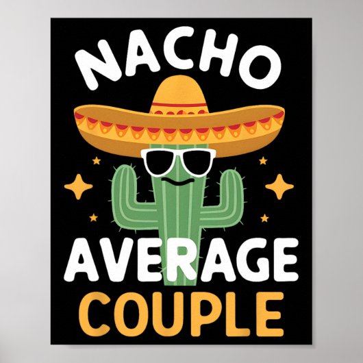 Nacho平おもしろい均カップルCinco De Mayo Mexican F ポスター (正面)