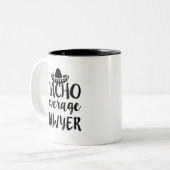 Nacho平均弁護士のマグのおもしろいな机のオフィスのギフト ツートーンマグカップ (正面左)