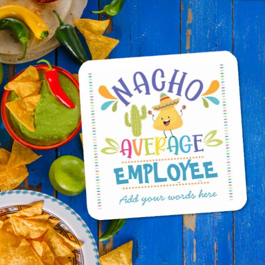 nacho平均従業員ステッカー スクエアシール
