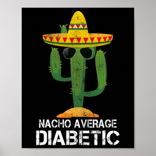 Nacho平均糖尿病糖尿病認識度T ポスター (正面)