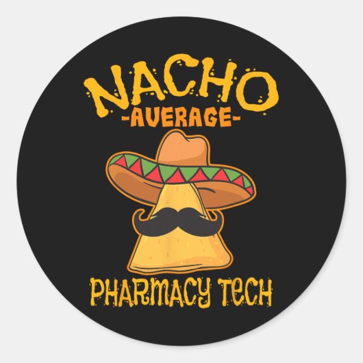 Nacho平均薬局技術薬剤師Cinco De Ma ラウンドシール (正面)