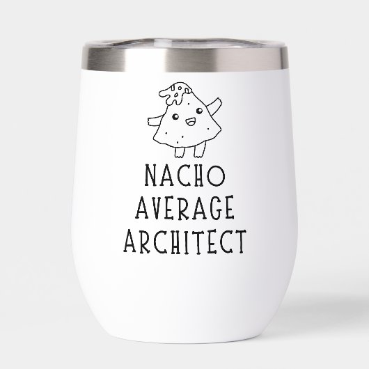 Nacho Average Architect Funny Cartoon Custom Pun (背面)