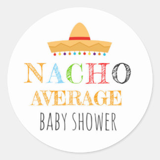 Nacho Average Baby Showerスタンプ ラウンドシール