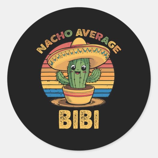 Nacho Average Bibi Matching Mexican Cinco De Mayo ラウンドシール (正面)