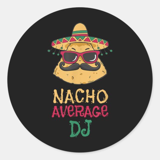 Nacho Average Dj Cinco De Mayo ラウンドシール (正面)