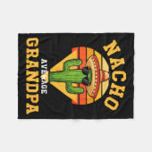 Nacho average grandpa funny cactus sombrero cincoN フリースブランケット (正面(横))