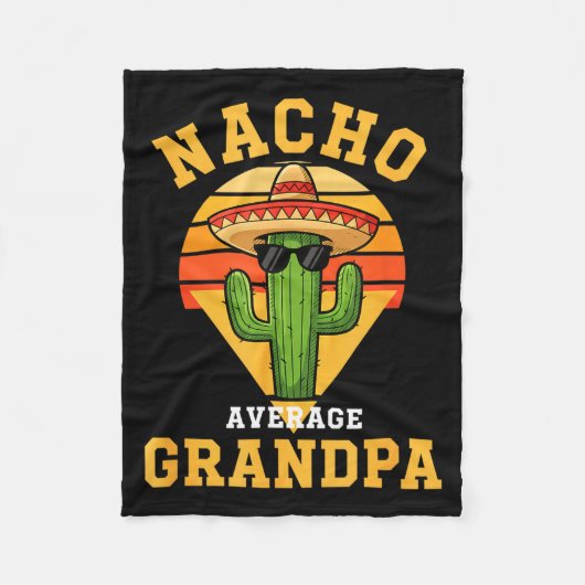 Nacho average grandpa funny cactus sombrero cincoN フリースブランケット (正面)