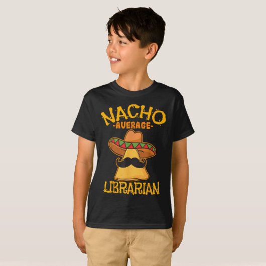 Nacho Average Librarian Library-keeper Library Cin Tシャツ (正面フル)