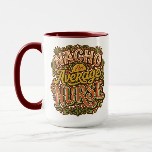 Nacho Average Nurse Funny Cinco De Mayo Retro マグカップ (左)